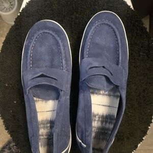 Men's Blue Suede Loafers